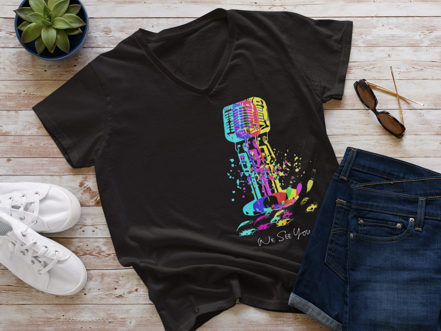 Drop the Mic V-Neck Tshirt