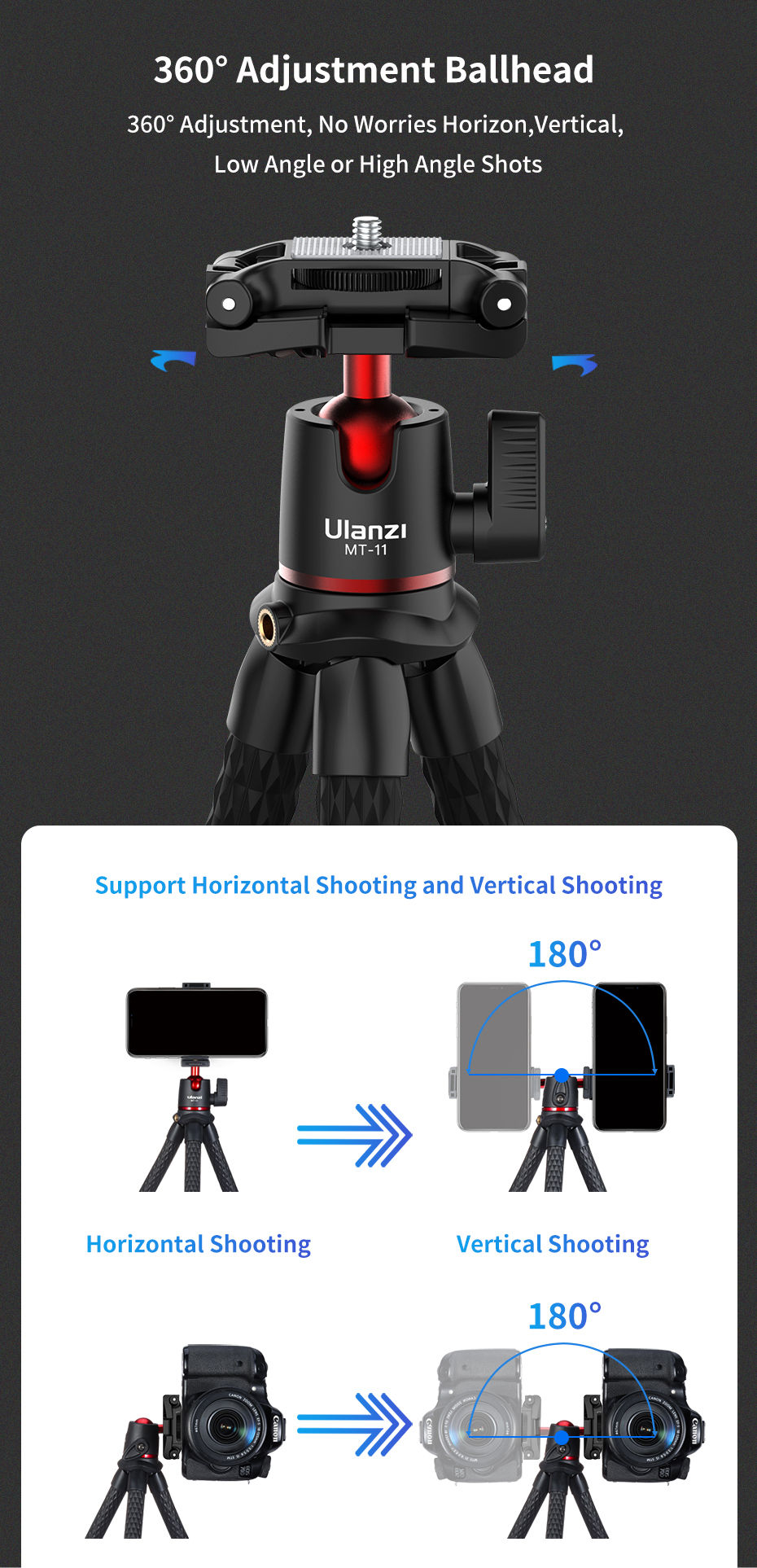 Miniatura: Tripé flexível Ulanzi MT-11 tipo polvo para celular