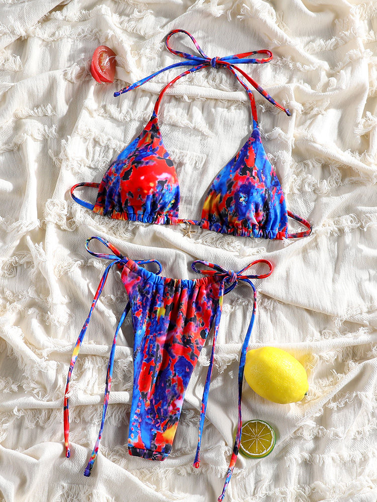 Miniatura: Rinabe Biquíni Sexy Estampado Conjunto de Biquíni com Tiras Push Up 2026 Biquíni