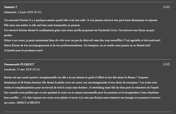 Quelques témoignages supplémentaies