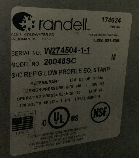Thumbnail: 152-0244 Randell 20048SC 2 Drawer Self Contained Refrigerated Chef Base