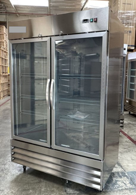 Thumbnail: 171-0100 54” Stainless Steel Self Contained Glass 2 Door Reach In Freezer