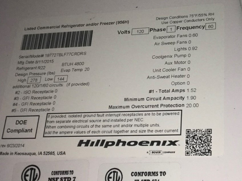 Thumbnail: 42-0177 Hill Phoenix BLF-CRDRS 6’ Remote Refrigerated Over/Under Cooler