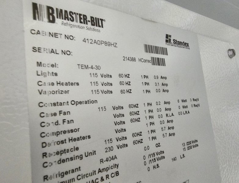 Thumbnail: 12-0046 Master-Bilt TEM-30 Medium Temp Hybrid 15 Door Cooler Run