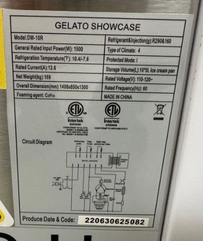 Thumbnail: 171-0150 10 Pan Self Contained Full Service Gelato Display Cooler