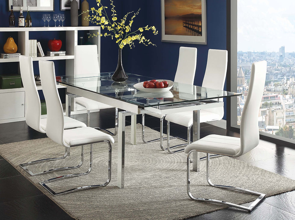 Miniatura: Anges High Back Dining Chairs Black And Chrome (Set Of 4)