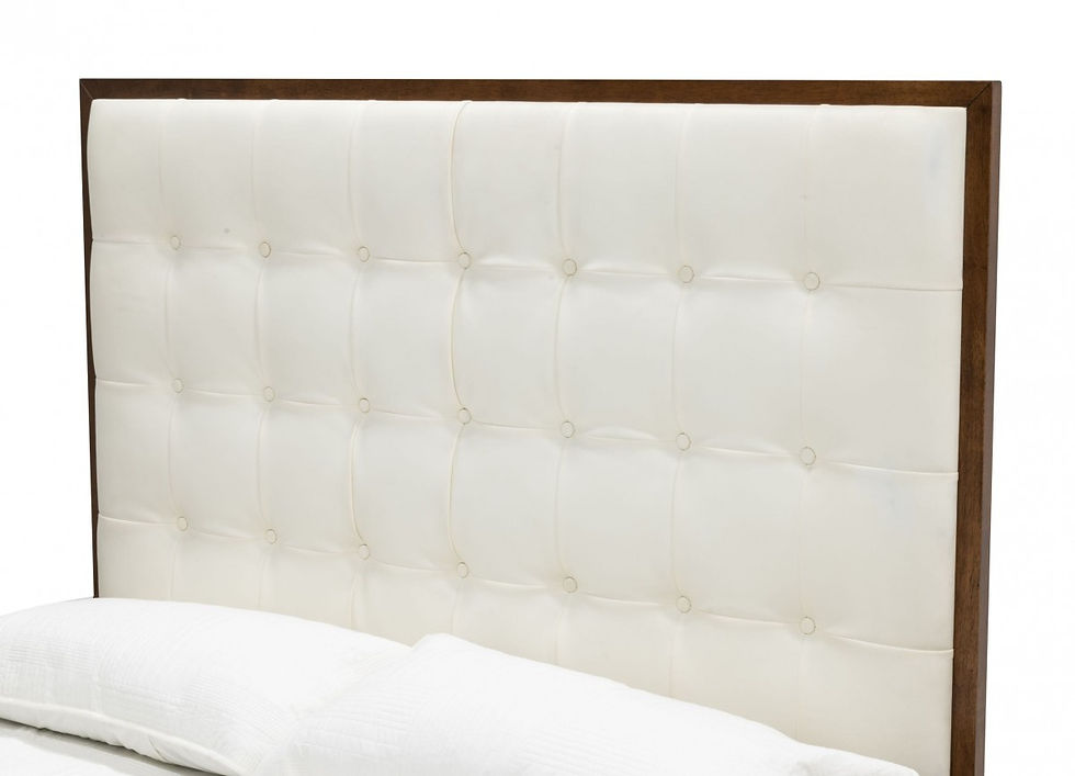 Miniatura: Modrest Amberlie - White Vegan Leather & Walnut Bed