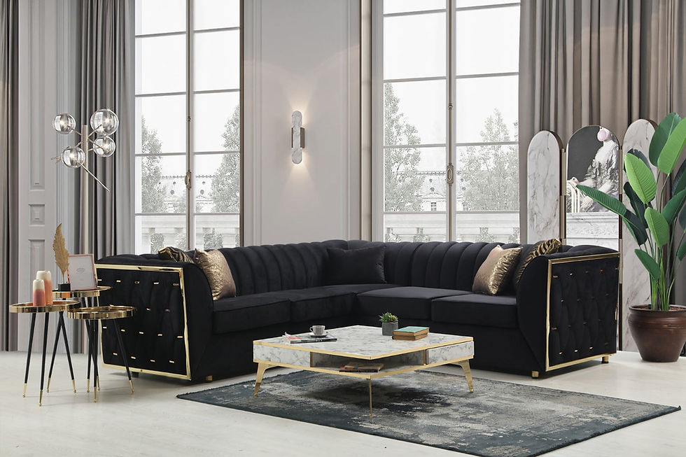 Miniatura: Dream Black Velvet Sectional