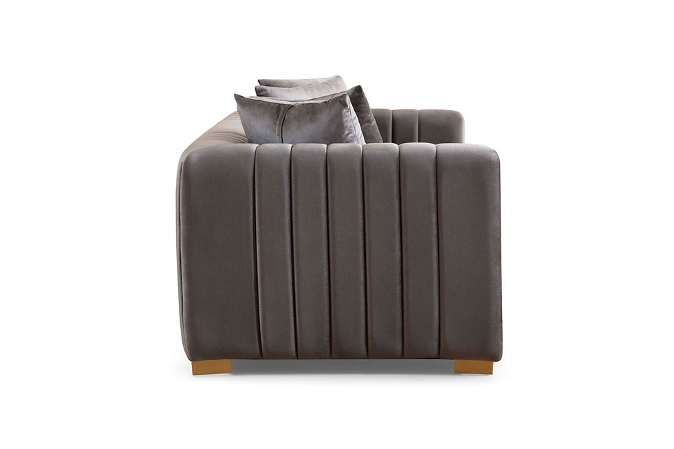 Miniatura: Sheila Gray Velvet Sofa & Loveseat