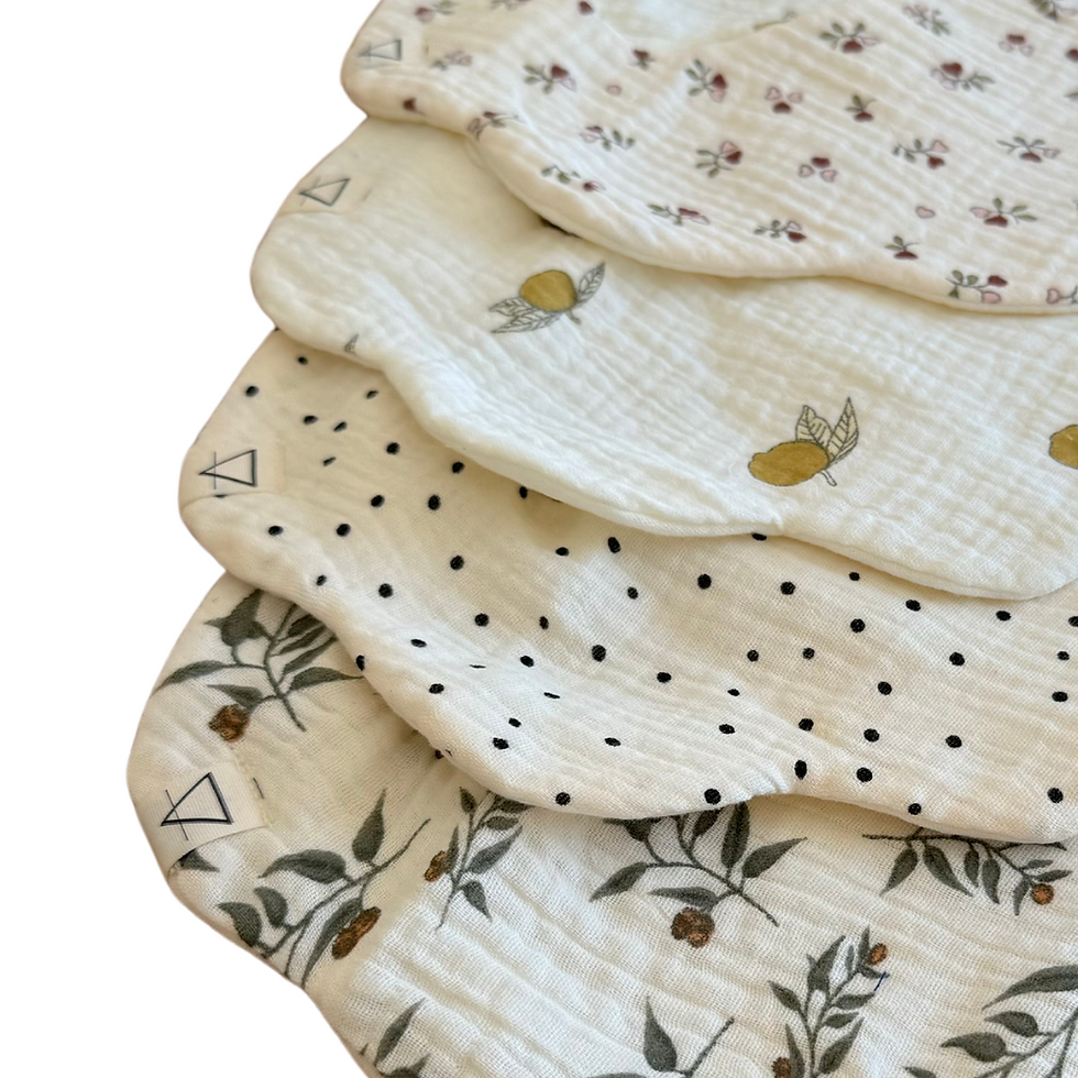 Thumbnail: Flower Muslin Dribble Bib - Lemon