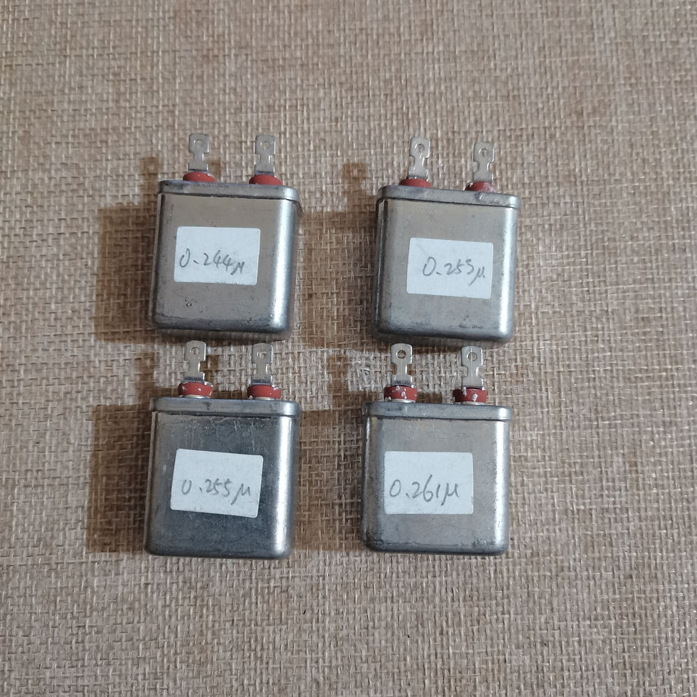 Thumbnail: Four Sprague CLORINOL oil capacitors 0.25uF 1000V