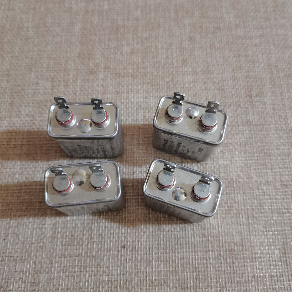 Thumbnail: Four Sprague CLORINOL oil capacitors 0.25uF 1000V