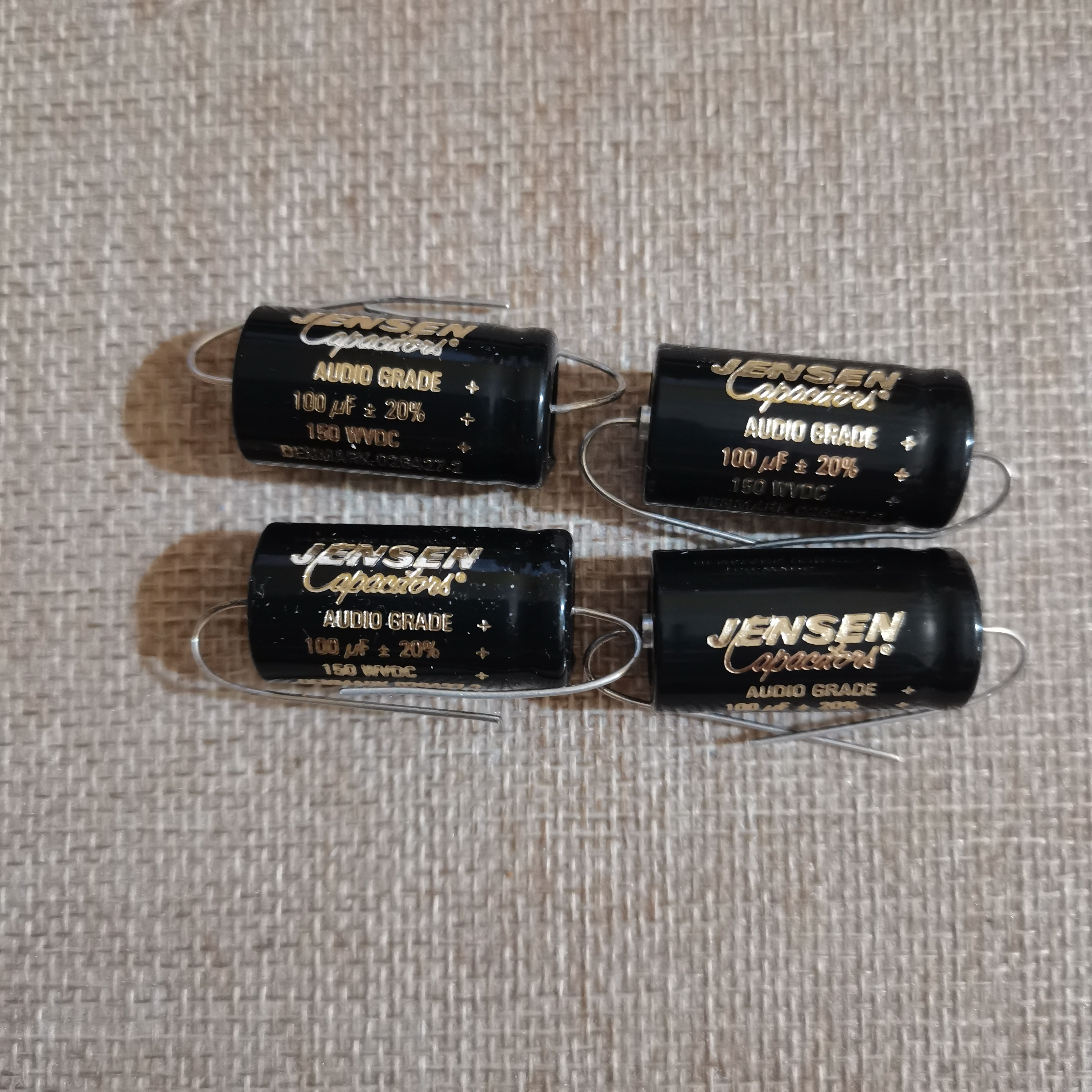 Four JENSEN Audio Grade Electrolytic capacitors 100uF 150V