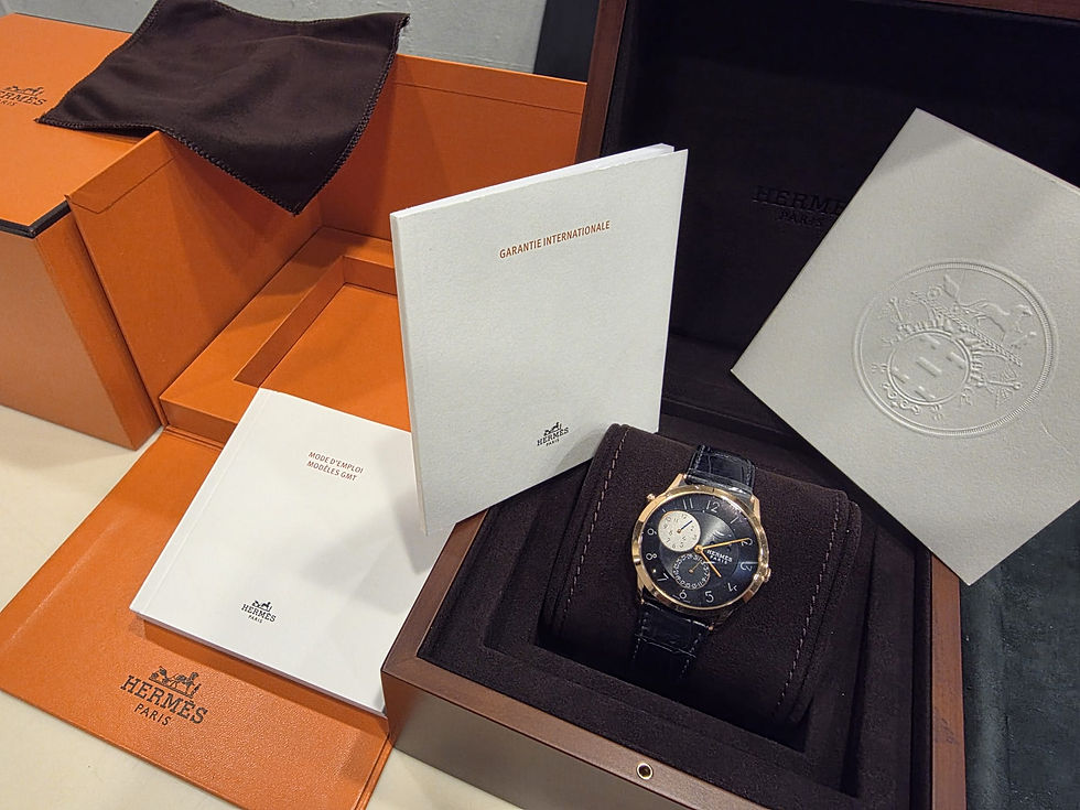 Thumbnail: Hermes Slim GMT 39.5mm Rose Gold Blue Dial Complete Set MINT