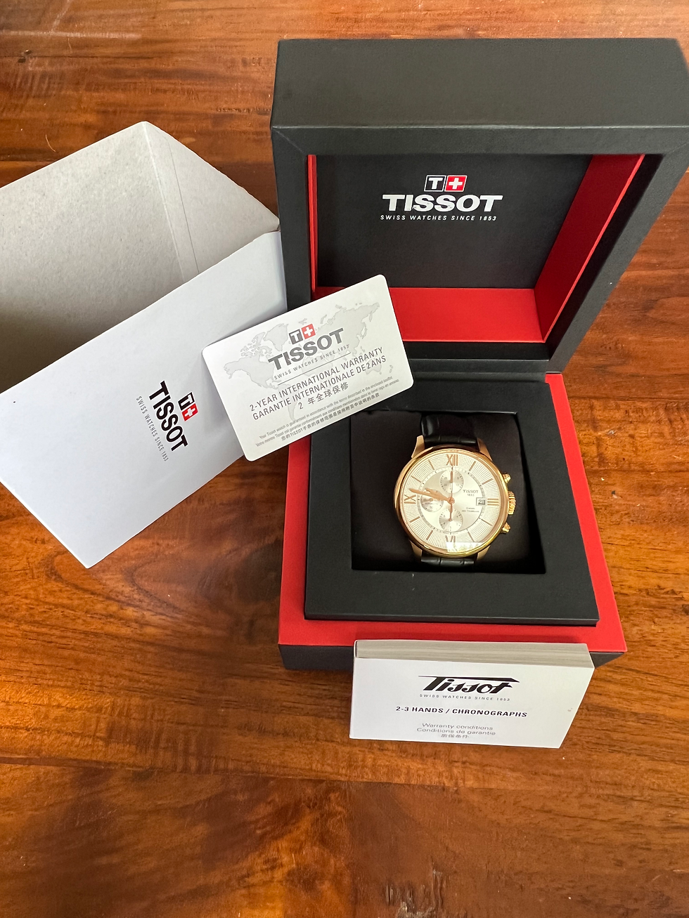Thumbnail: Tissot Chemin des Tourelles Automatic Chronograph 44mm Gold PVD Complete SOLD 