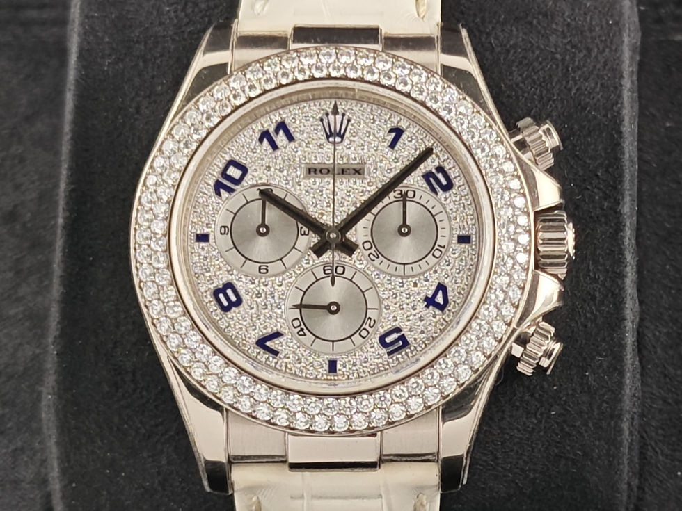 Thumbnail: Rolex Daytona White Gold Diamond Pave Dial Complete Set MINT