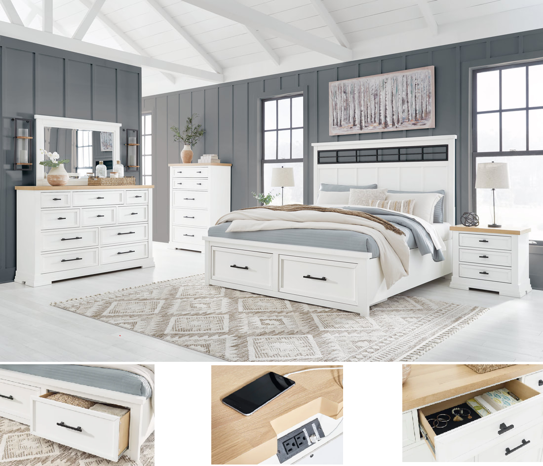 ASHLEY B844 5PC Storage Bedroom Set - Queen or King Size