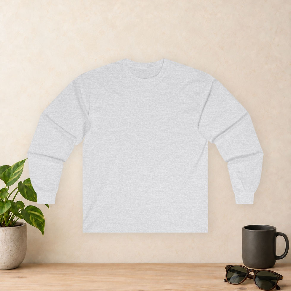 Faith That Served Personalized Christian Military Long Sleeve Shirt in Ash - Gildan 2400 long sleeve (view 2, flat lay)