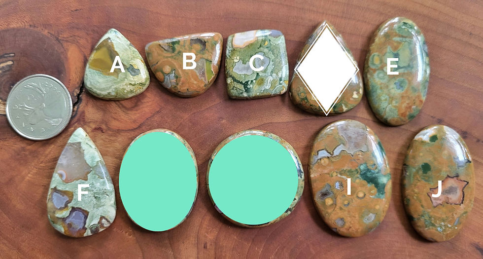 Miniature : Rhyolites (rainforest jasper jaspe) en vente à l'unité // 02