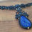 Miniature : Diva des nuits / choker de lapis lazuli et ses plantes, sur fil noir
