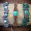 Thumbnail: Bracelets Feuillages / amazonite turquoise jaspe vert