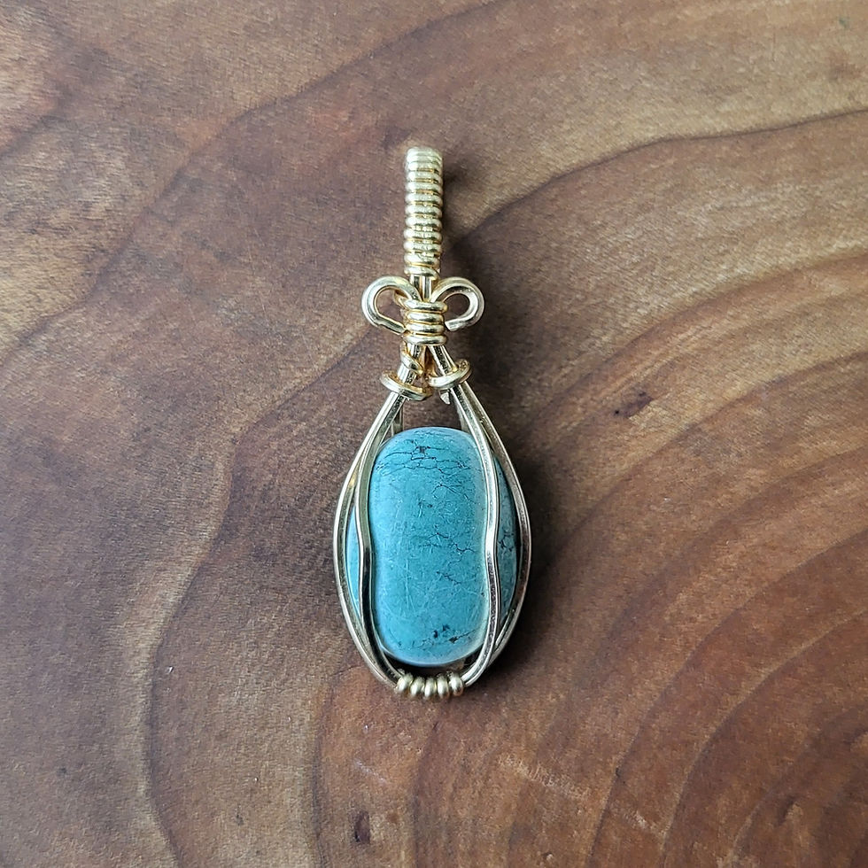 Thumbnail: Joy: turquoise, moss agate, labradorite on 14k gold