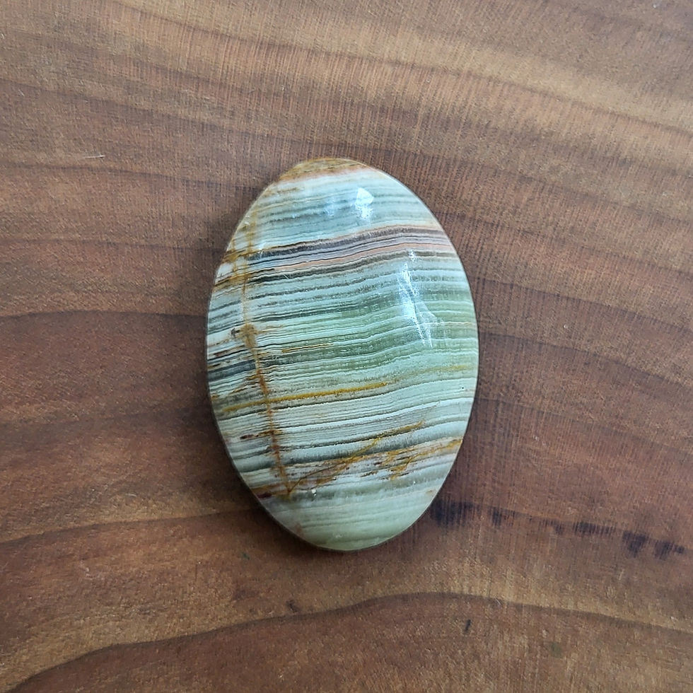 Miniature : Agates baguées (dentelle) vertes Mexique vendues à l'unité // 02
