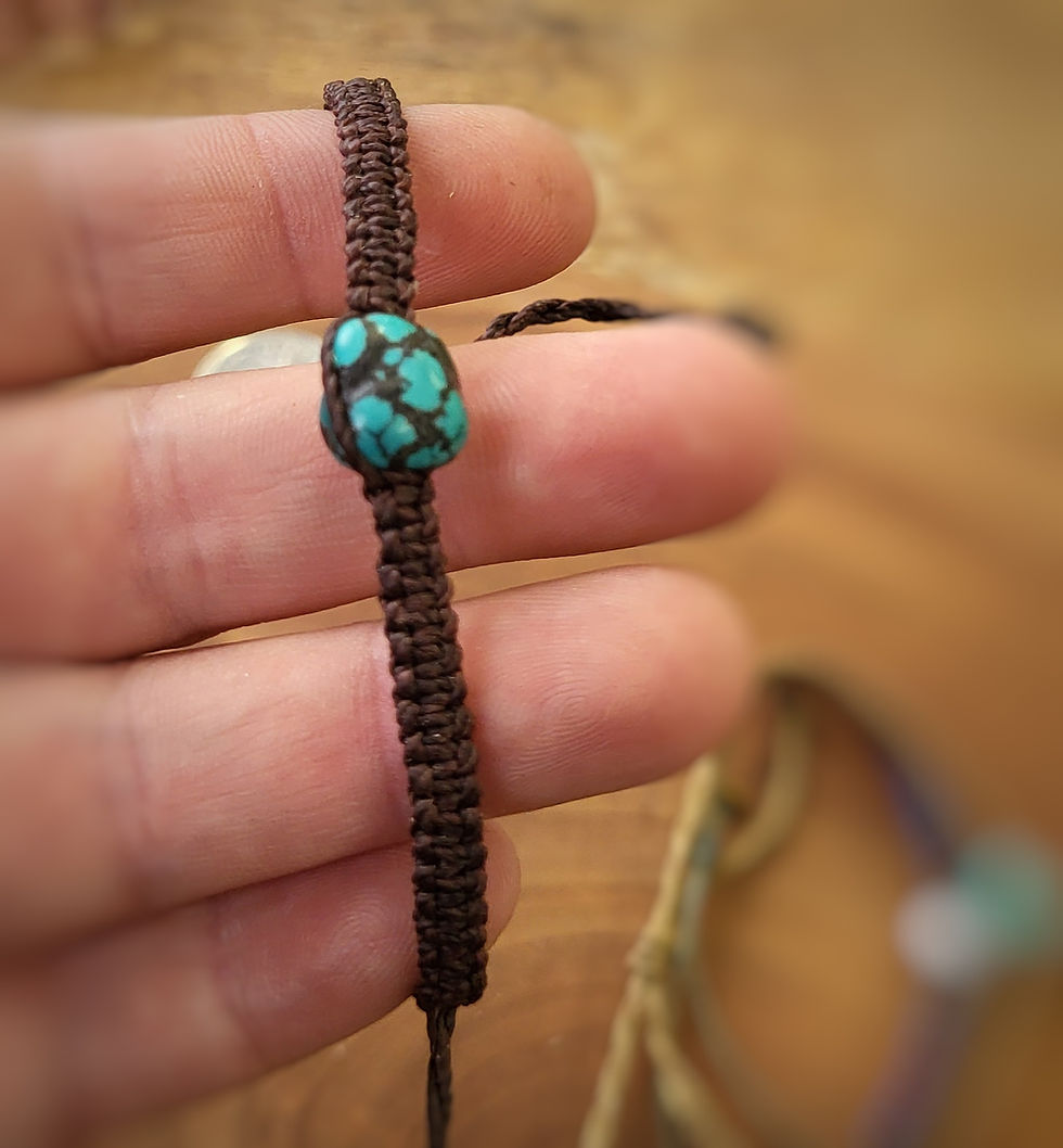 Thumbnail: Mono bracelets / Dalmatian jasper turquoise pearl
