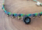 Thumbnail: Forest: anklets // Czech black glass chalcedony flower