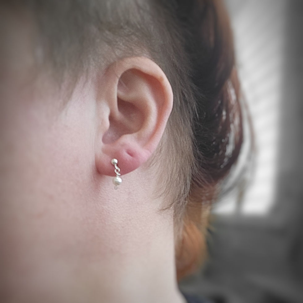 Thumbnail: Butterfly earrings / aquamarine green chalcedony bead