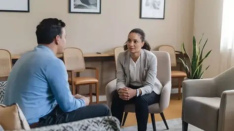 Therapist for ADHD working with an adult patient during a counseling session