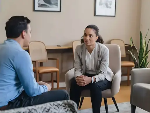 Therapist for ADHD working with an adult patient during a counseling session