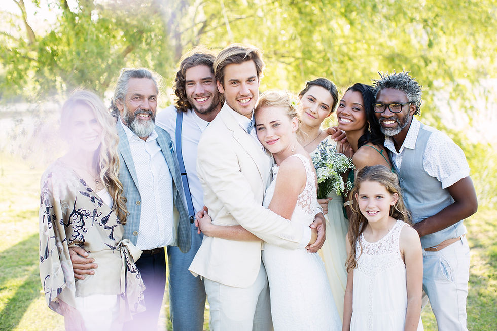 Retrato de grupo de boda