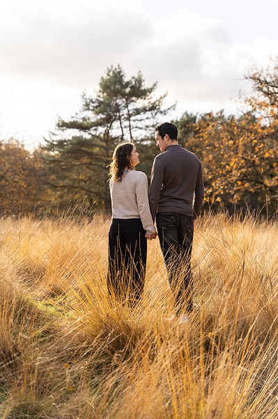 Koppel fotoshoot op de heide
