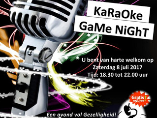 Karaoke / Game night 8 juli 2017