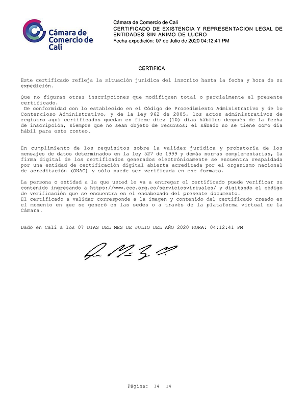 Camara de Comercio Fundacion DSO Colombi