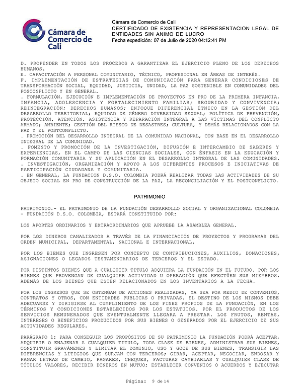 Camara de Comercio Fundacion DSO Colombi