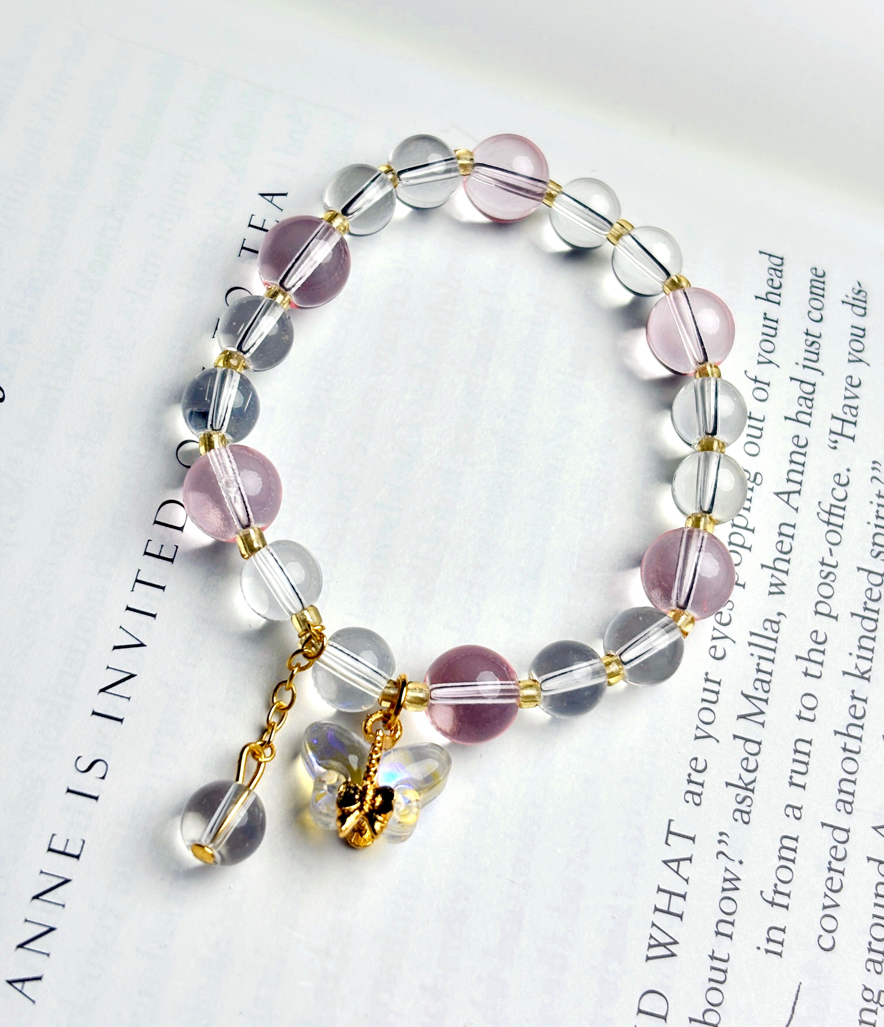 BUTTERFLY CHARM BEADS BRACELET