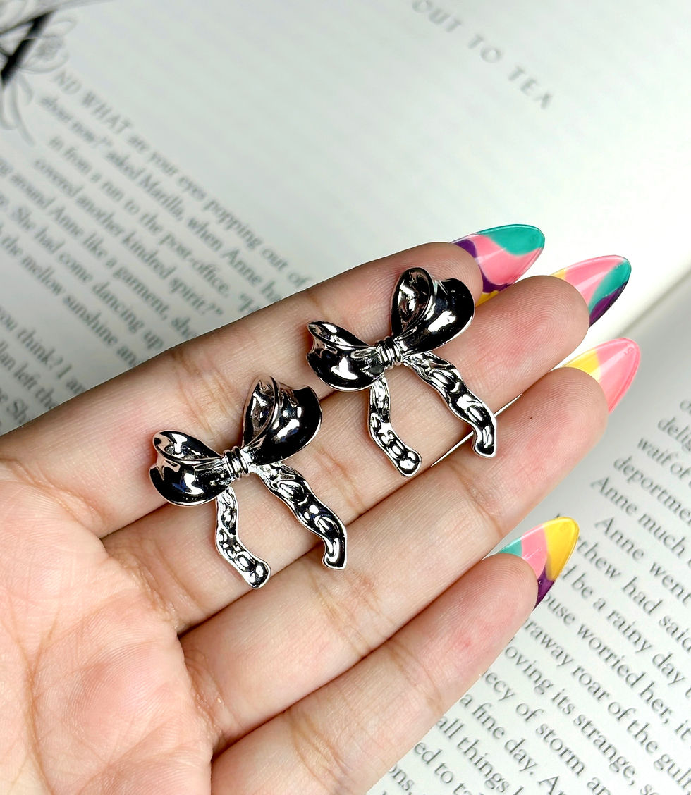 Thumbnail: SILVER BOW EARRINGS