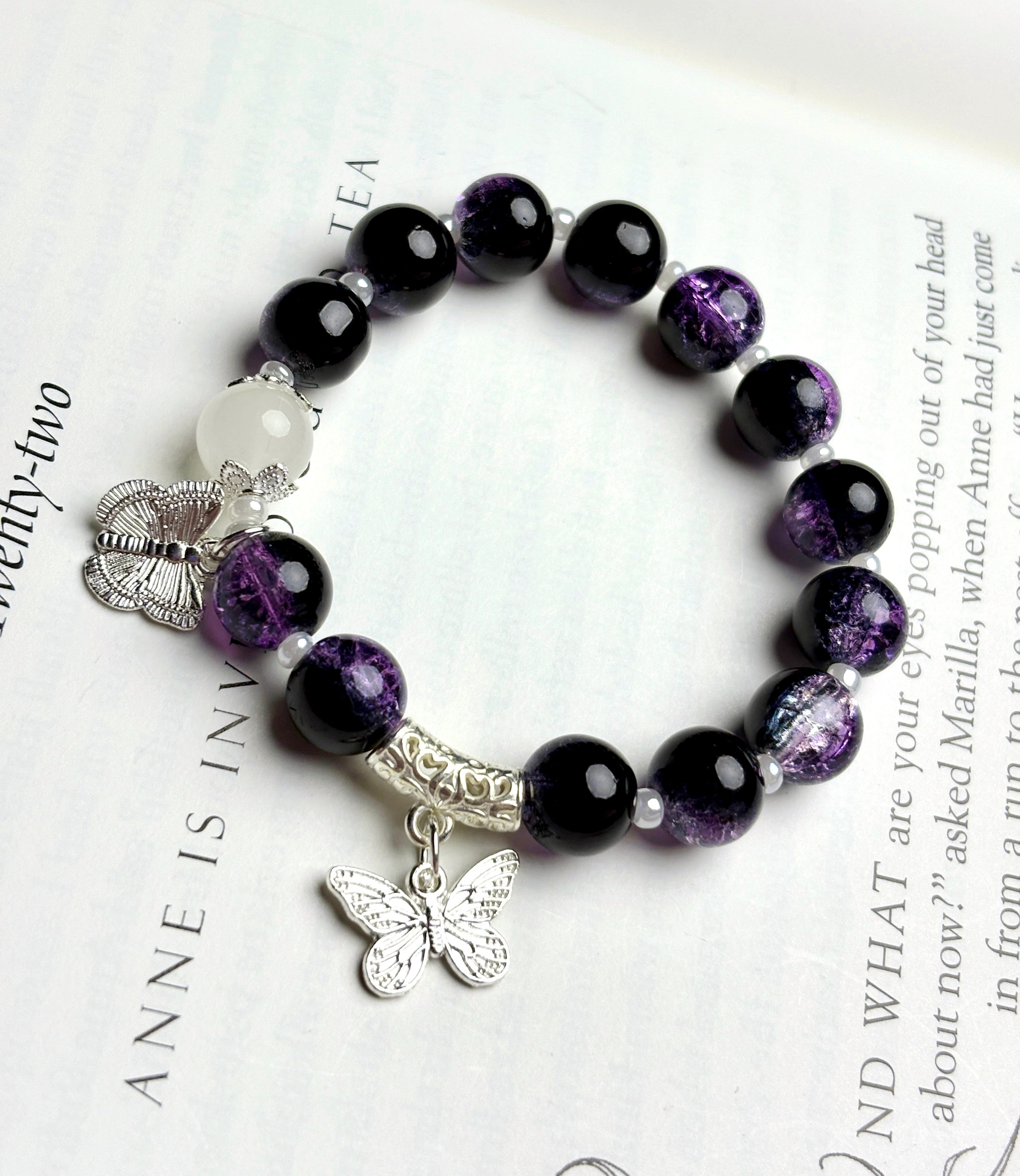 BUTTERFLY CHARM BEADS BRACELET