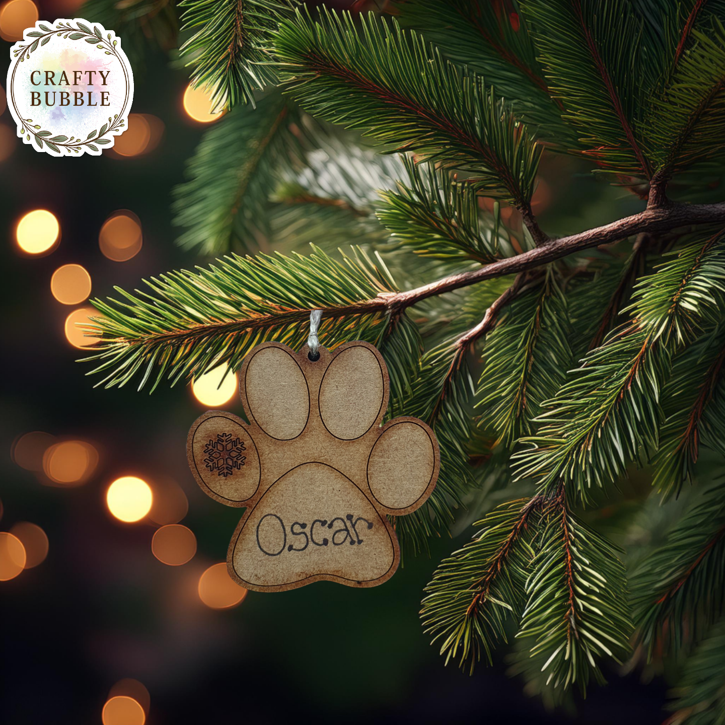 PERSONALISED PAWBLE CHRISTMAS TREE DECORATION