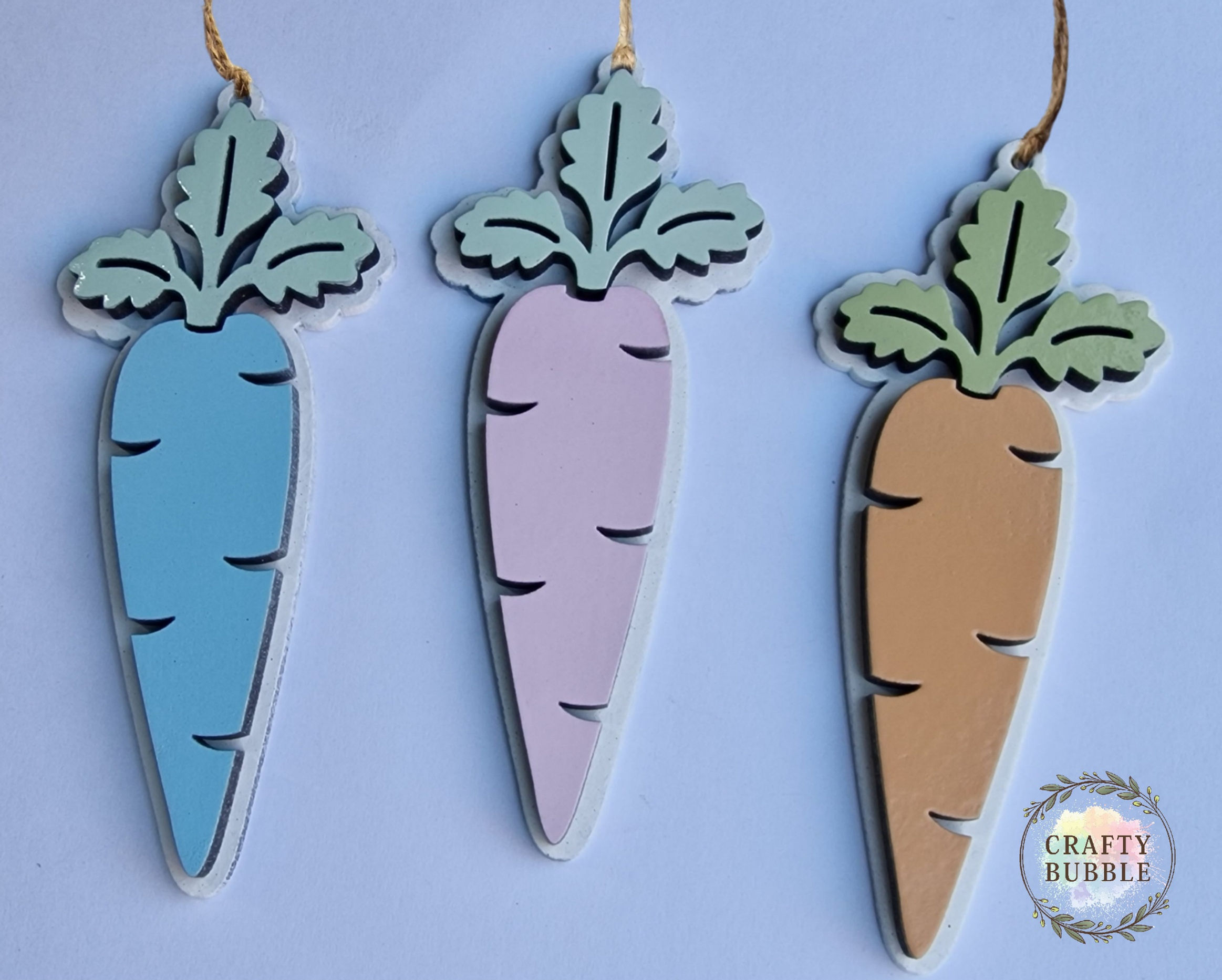 PASTELS WOODEN CARROT  TAG/BASKET/EASTER CRATE