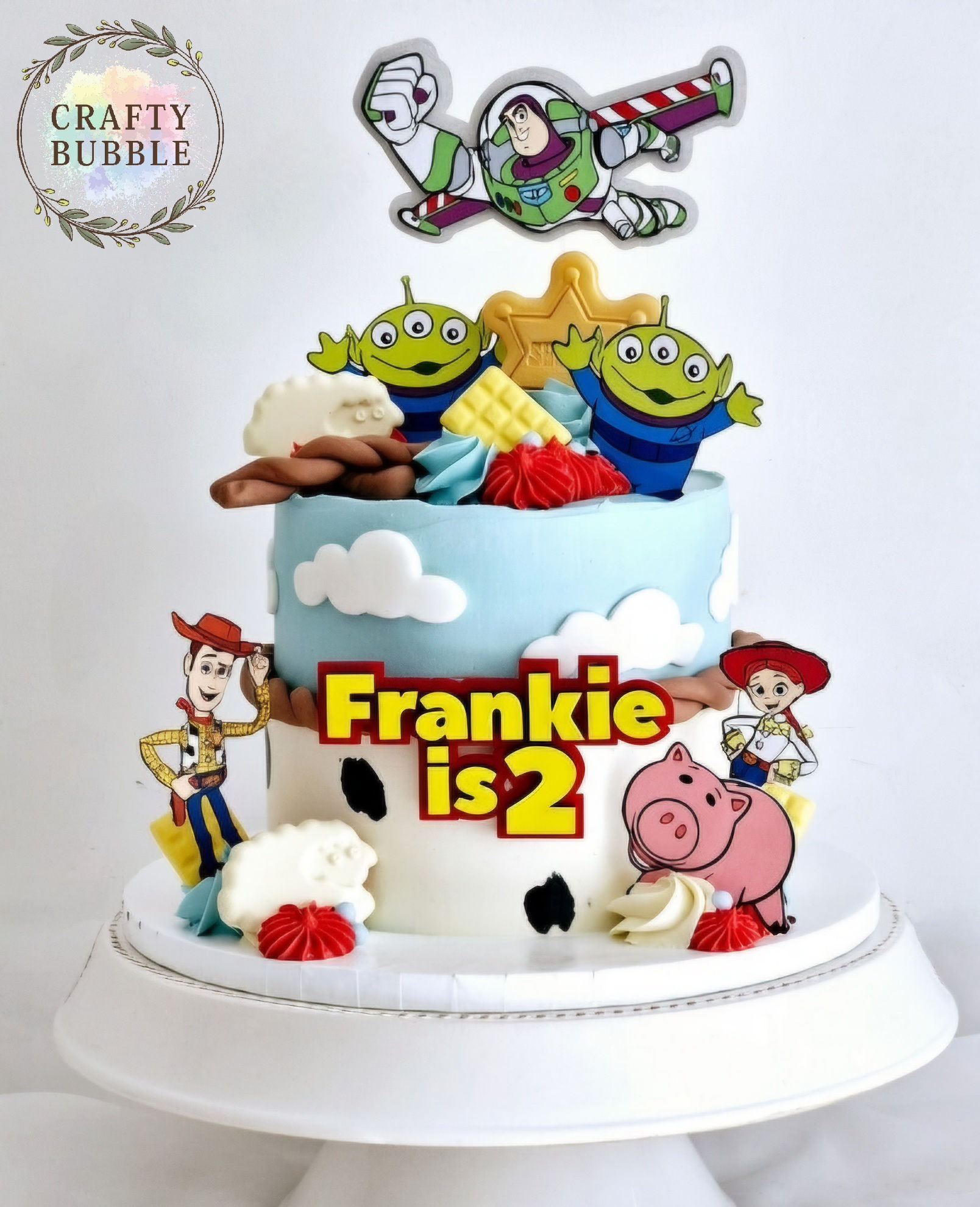 TOY STORY STYLE FONT (NAME) IS (AGE) PERSONALISED CAKE CHARM OR TOPPER