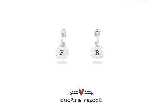 Miniatura: CUORI E FRECCE orecchini con pendente  personalizzabil argento 925 SORGOC