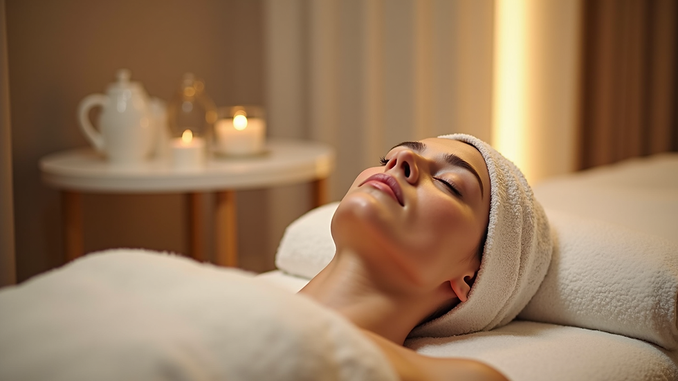 Close-up view of a spa room with facial treatment equipment