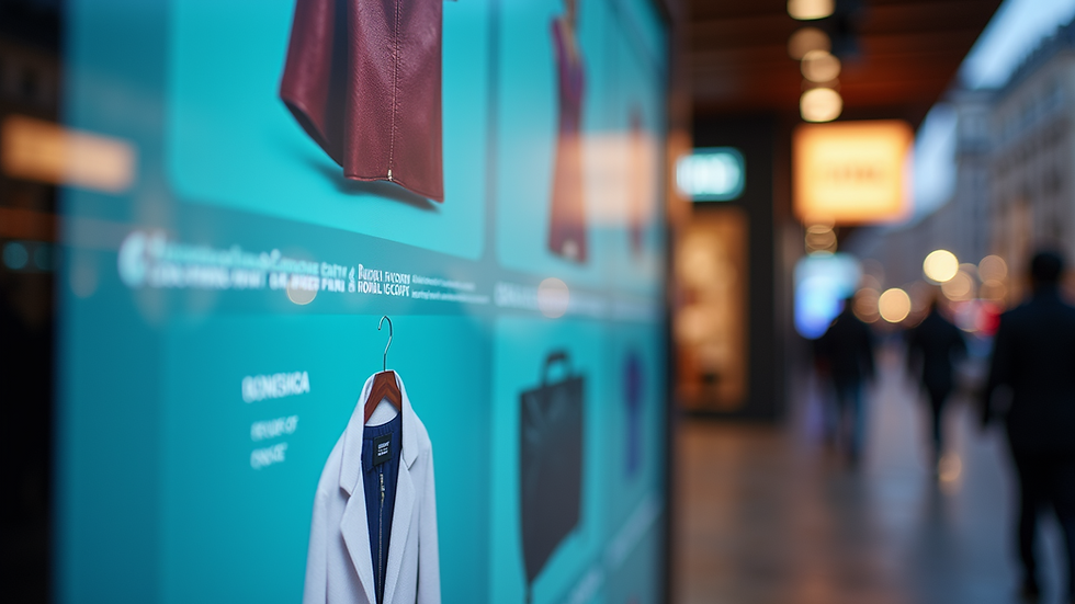 Close-up view of a digital advertisement banner showcasing fashion products