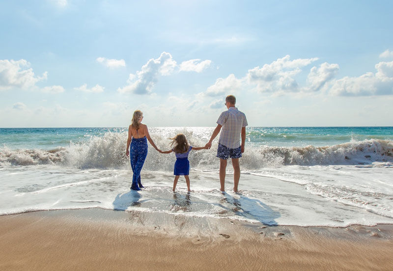 family-on-beach