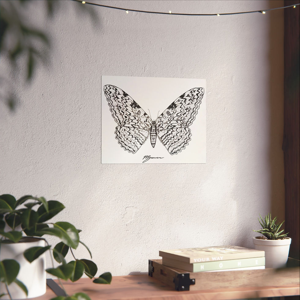 Thumbnail: "Thysania agrippina" Stippled Ink Drawing Print