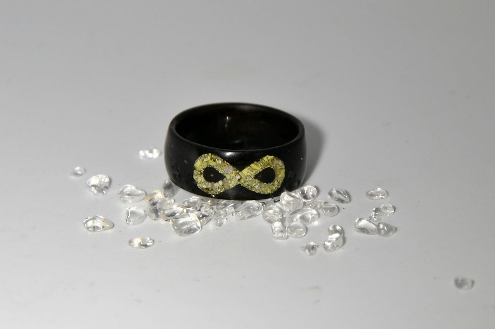 Miniature : Bague en argent et bois avec symbole l'infini