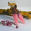 Thumbnail: Boucles d'oreilles rose avec et bois d'exotique